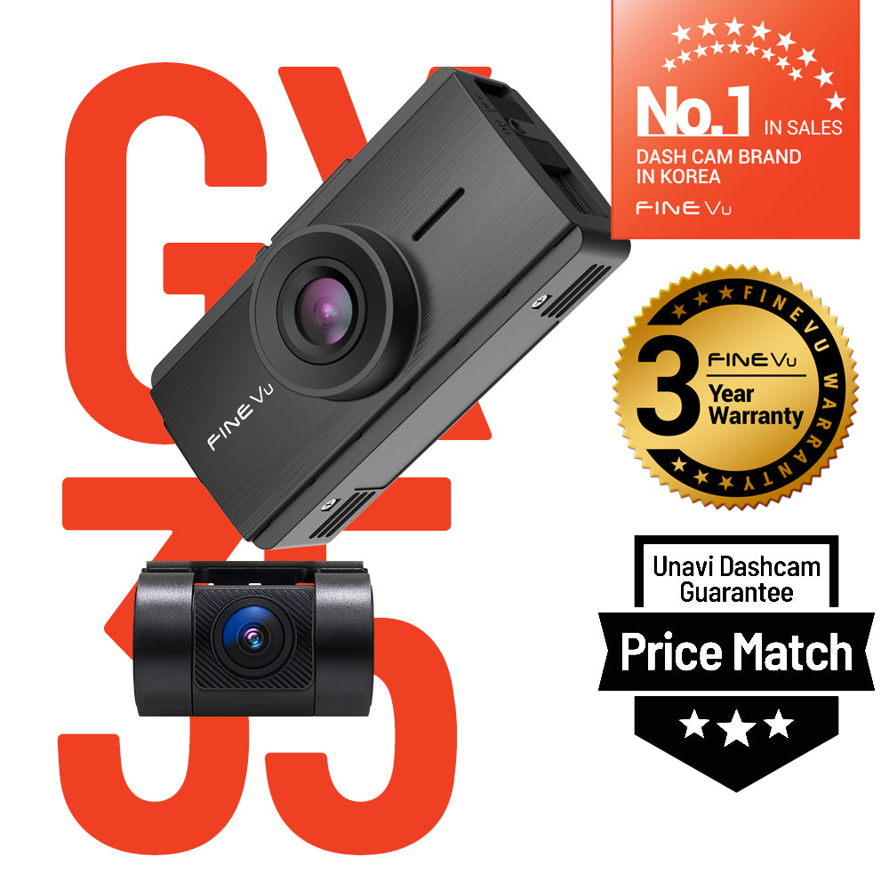 Unavi FineVu GX35 Dash Cam | Front & Rear | QHDxFHD | Super Compact Size with SONY Starvis 2 Sensor