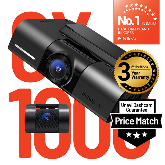Unavi FineVu GX1000 | 2 Channel Dash Cam | 2K QHD | GPS & WiFi built-in | Up to 256GB SD Card