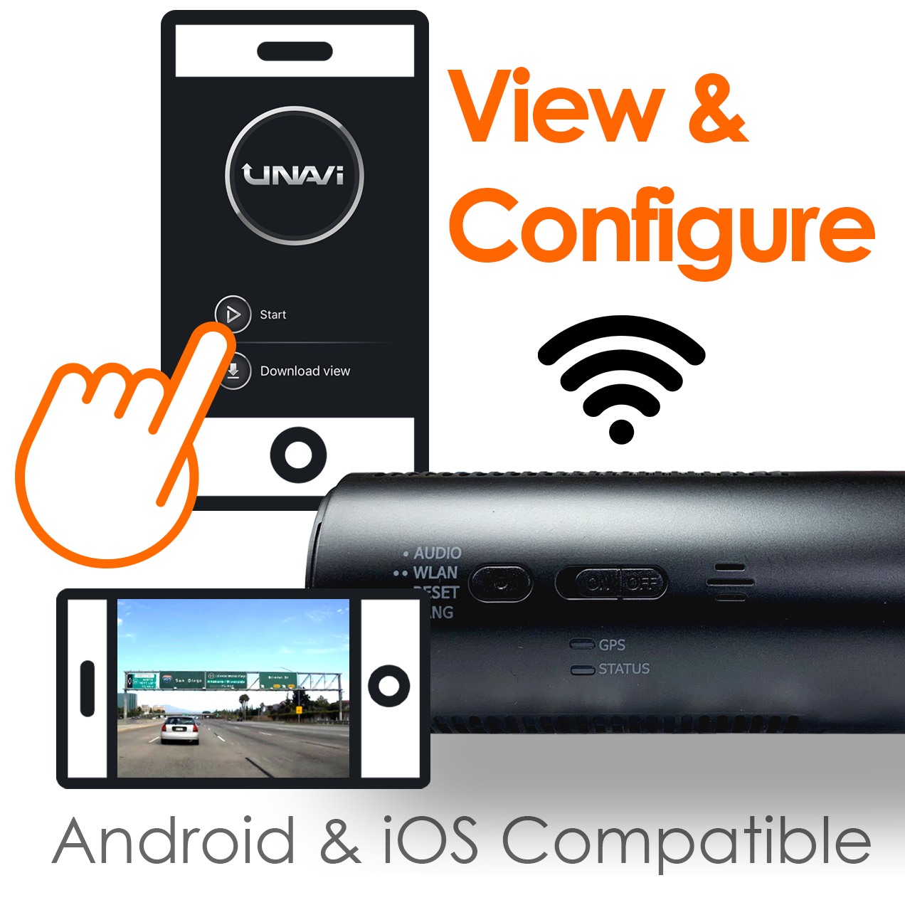 UNAVI UGD621 | 2 Channel Dash Cam | 2K QHD | Built-in Wi-Fi | GPS Compatible | 32 GB SD Card - UNAVI USA, Inc.