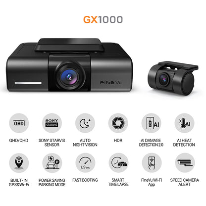 Mother's Day Sale: Unavi FineVu GX1000 | 2 Channel Dash Cam | 2K QHD | GPS & WiFi built-in | Up to 256GB SD Card
