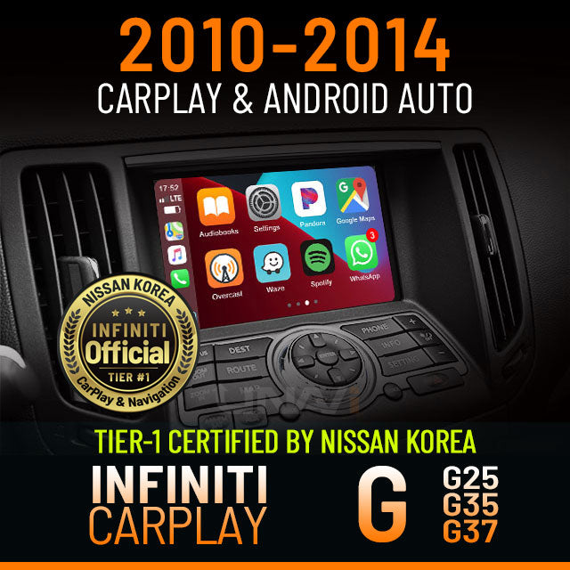 infiniti g25 g35 g37 wireless carplay & android auto retrofit installation by Unavi