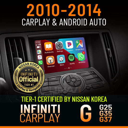 infiniti g25 g35 g37 wireless carplay & android auto retrofit installation by Unavi