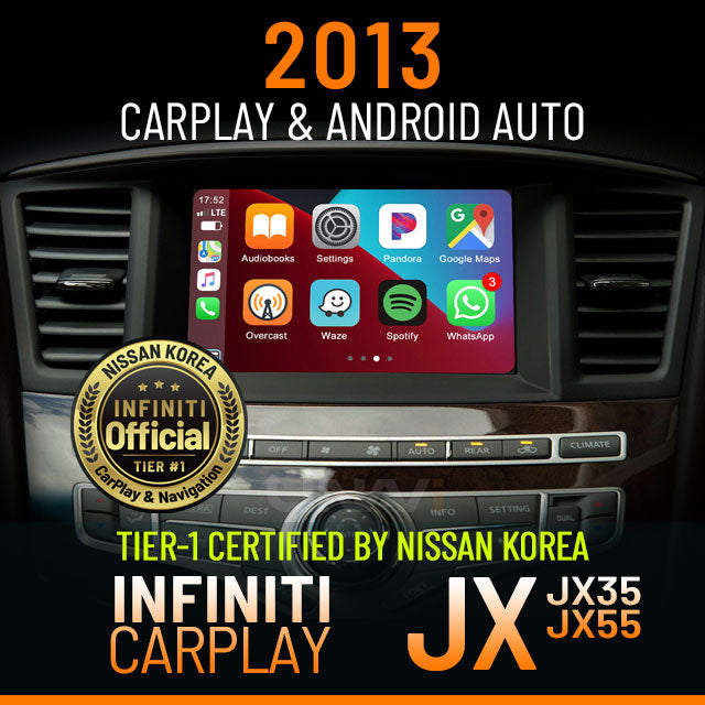 infiniti jx35 jx55 wireless carplay & android auto retrofit installation by Unavi
