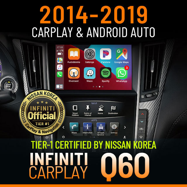 infiniti q60 wireless carplay & android auto retrofit installation by Unavi