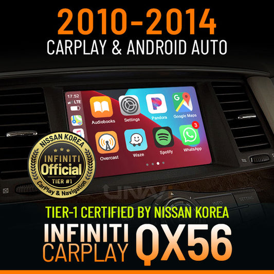 infiniti qx56 wireless carplay & android auto retrofit installation by Unavi