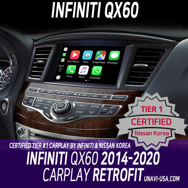 Presidents Day Sale : OEM Certified Wired & Wireless Infiniti CarPlay for  QX60 2014-2020 Android Auto retrofit upgrade module – UNAVI USA, Inc.
