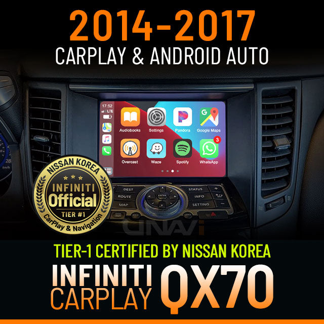 infiniti qx70 wireless carplay & android auto retrofit installation by Unavi