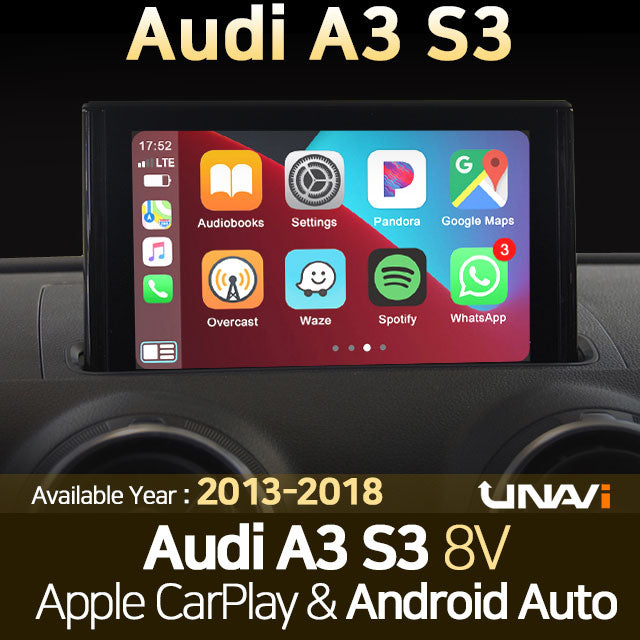 Mother's Day Sale: Apple CarPlay for AUDI A3 & S3 2013-2018 | Wireless & Wired | CarPlay & Android Auto Module Update
