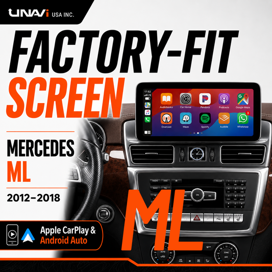 UNAVI Factory-Fit Screen for 2012–2018 Mercedes-Benz ML & GLE W166 | 12.3" CarPlay & Android Auto - UNAVI USA, Inc.