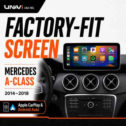 UNAVI Factory-Fit Screen for 2014–2018 Mercedes-Benz A-Class | 12.3" Wireless CarPlay & Android Auto