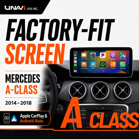 UNAVI Factory-Fit Screen for 2014–2018 Mercedes-Benz A-Class | 12.3" Wireless CarPlay & Android Auto