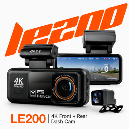 LOOKING LE200 4K Front + 2K Rear Dash Cam with 3.2” Rearview Display & Built-in GPS