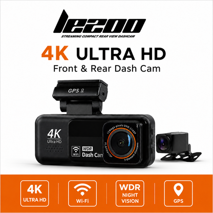 LOOKING LE200 4K Front + 2K Rear Dash Cam with 3.2” Rearview Display & Built-in GPS