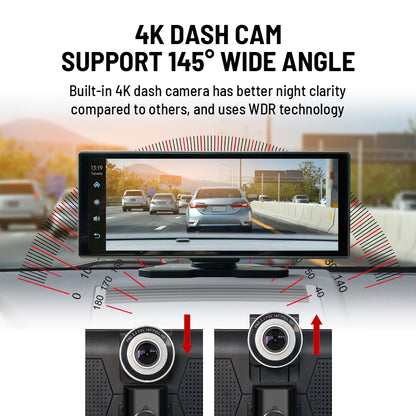 Wireless Portable On-dash Apple CarPlay & Android Auto 11.26 inch FHD Car Stereo : Unavi AnyWay Go U-8801