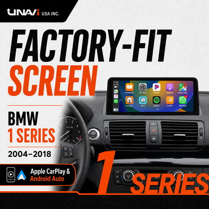 Unavi 12.3" Factory-Fit Screen for BMW 1 Series (2004-2018) | Wireless CarPlay & Android Auto | Linux HD Touchscreen