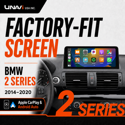 Unavi 12.3" Factory-Fit Screen for BMW 2 Series (2014-2020) | Wireless CarPlay & Android Auto | Linux HD Touchscreen