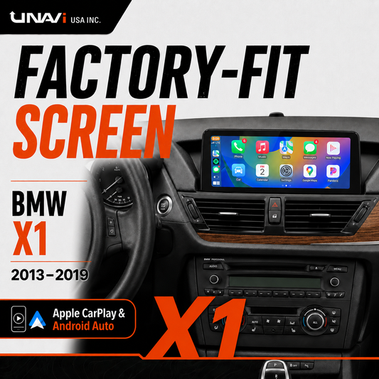 Unavi 12.3" Factory-Fit Screen for BMW X1 (2013-2019) | Wireless CarPlay & Android Auto | Linux HD Touchscreen