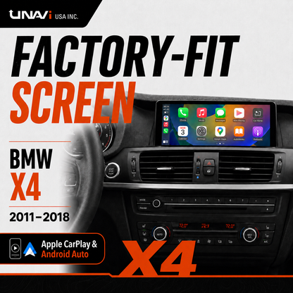 Unavi 12.3" Factory-Fit Screen for BMW X4 (2014-2018) | Wireless CarPlay & Android Auto | Linux HD Touchscreen