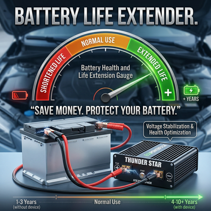 [Sale] Eco Power Cap Thunder Star Car Supercapacitor - Automotive Battery Stabilizer for Improved Engine Performance & Cold Start