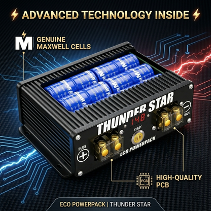 [Sale] Eco Power Cap Thunder Star Car Supercapacitor - Automotive Battery Stabilizer for Improved Engine Performance & Cold Start