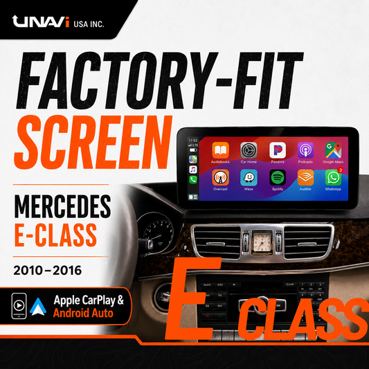 UNAVI Factory-Fit Screen for 2010–2016 Mercedes-Benz E-Class | 12.3" Wireless CarPlay & Android Auto