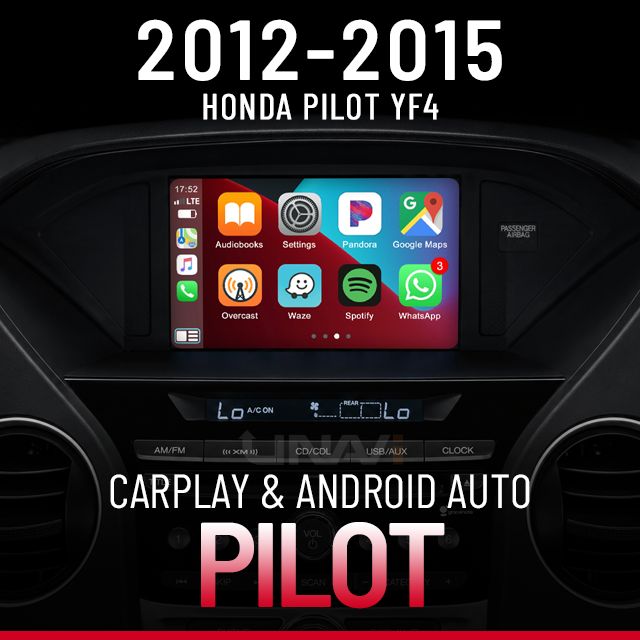Unavi Wireless CarPlay and Android Auto interface running on a 2012-2015 Honda Pilot factory screen