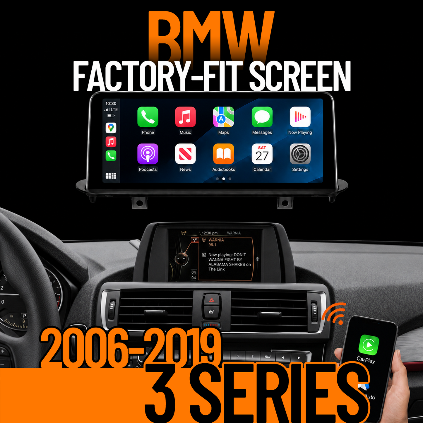 UNAVI Factory-Fit 12.3" Touch Screen Upgrade for 2006-2019 BMW 3 Series | Wireless Apple CarPlay & Android Auto (NBT) - UNAVI USA, Inc.