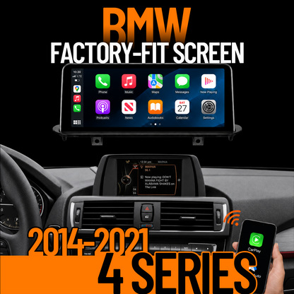 UNAVI Factory-Fit 10.25" / 12.3" Touch Screen Upgrade for 2014-2021 BMW 4 Series | Wireless Apple CarPlay & Android Auto (NBT / EVO)