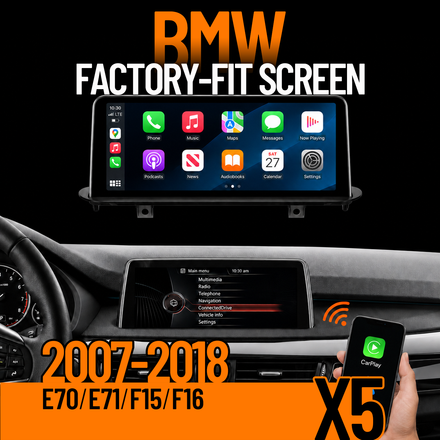 UNAVI Factory-Fit 10.25" / 12.3" Touch Screen Replacement for 2007-2018 BMW X5 | Wireless Apple CarPlay & Android Auto (CCC/CIC/NBT) - UNAVI USA, Inc.