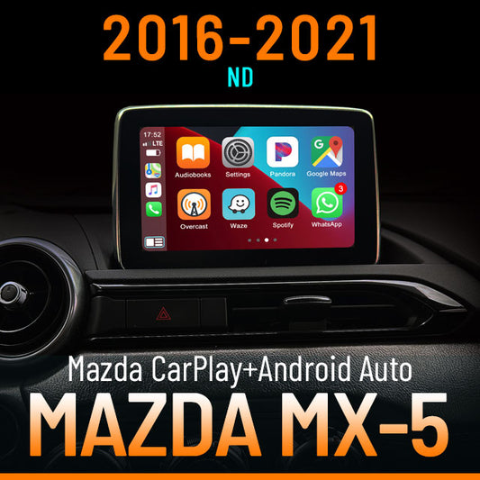 Christmas Sale: Apple CarPlay for 2016-2021 Mazda MX-5 | Wireless & Wired | CarPlay & Android Auto Upgrade Module / Adapter