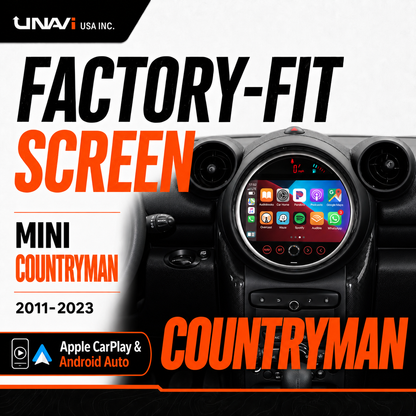 Unavi 9" Factory-Fit Screen for MINI Countryman & Cooper (2011-2023) | Wireless CarPlay & Android Auto | Linux HD Touchscreen