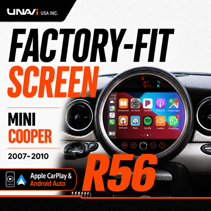 Unavi 9" Factory-Fit Screen for MINI Cooper R56/F55/F56/F57 (2007-2021) | Wireless CarPlay & Android Auto | CCC/CIC/NBT/EVO Type Retrofit