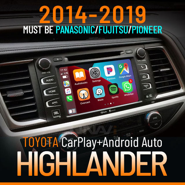 Autumn Sale | Apple CarPlay for 2014-2019 Toyota Highlander | Wireless & Wired | CarPlay & Android Auto Upgrade Module / Adapter