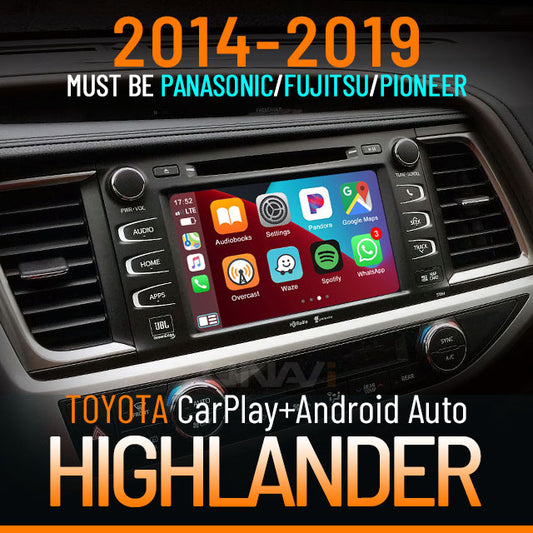 Labor Day Sale | Apple CarPlay for 2014-2019 Toyota Highlander | Wireless & Wired | CarPlay & Android Auto Upgrade Module / Adapter