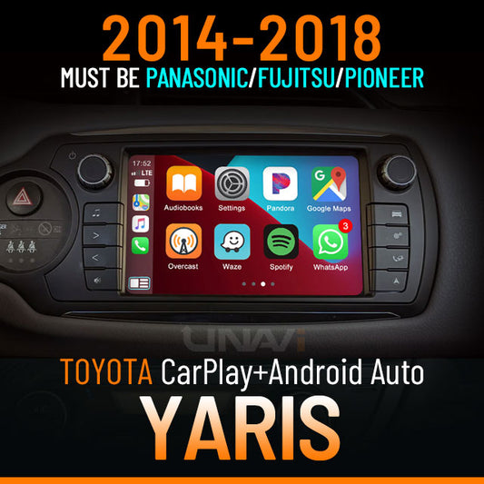 Labor Day Sale | Apple CarPlay for 2014-2018 Toyota Yaris | Wireless & Wired | CarPlay & Android Auto Upgrade Module / Adapter