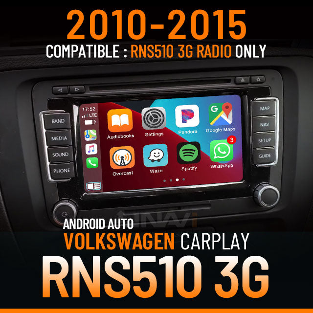 Halloween Sale: Apple CarPlay for 2010-2015 Volkswagen with RNS510 Radio | Wireless & Wired | CarPlay & Android Auto Upgrade Module / Adapter