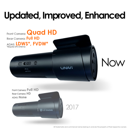 UNAVI UGD621 | 2 Channel Dash Cam | 2K QHD | Built-in Wi-Fi | GPS Compatible | 32 GB SD Card - UNAVI USA, Inc.