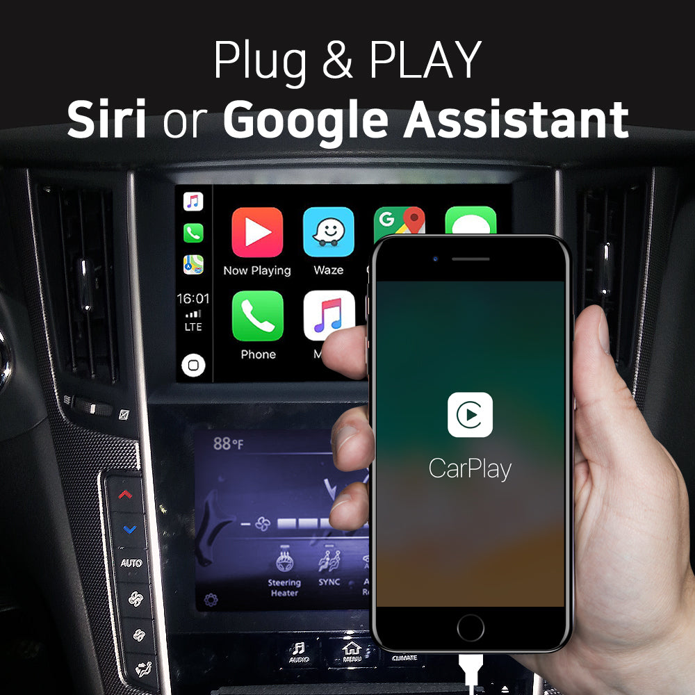 St.Patrick's Day Sale | Apple CarPlay for INFINITI Q50 2014-2020 | Wired & Wireless | CarPlay & Android Auto Upgrade Module Update