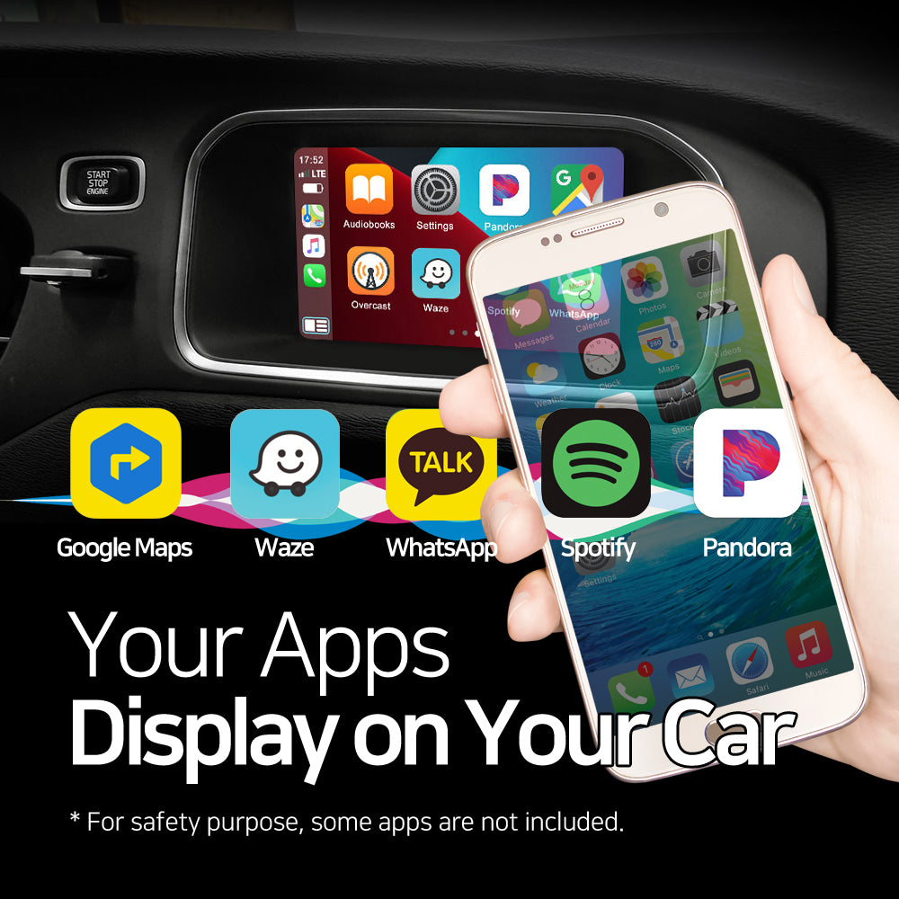 Easter Sale: Apple CarPlay for 2015-2018 Volvo V60 | Wireless & Wired | CarPlay & Android Auto Upgrade Module / Adapter