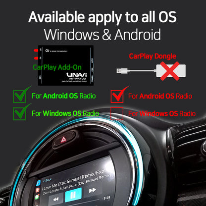 Columbus Day Sale : Apple CarPlay for 2009-2023 MINI Cooper R56 R57 F55 F56 F57 | Wireless & Wired | CarPlay & Android Auto Upgrade Module / Adapter