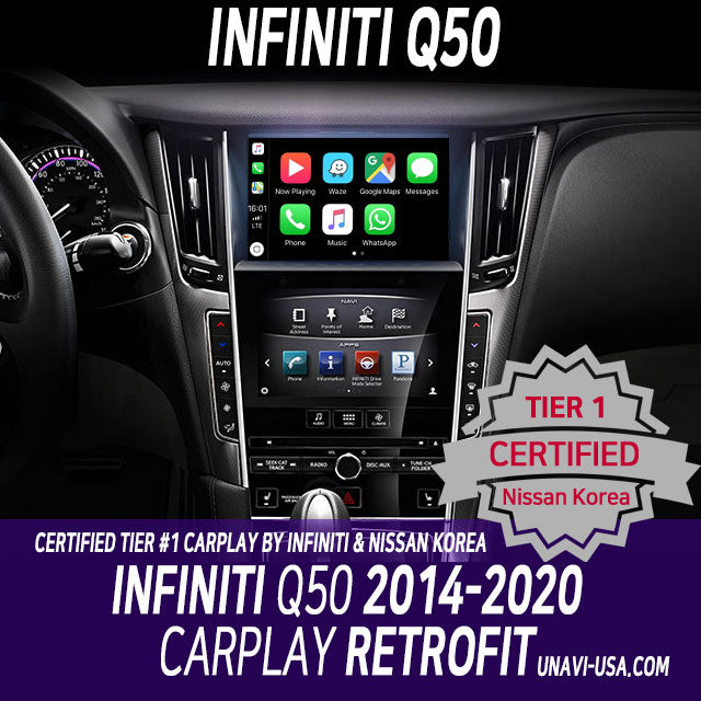 Memorial Day Sale | Apple CarPlay for INFINITI Q50 2014-2020 (V37) | Wired & Wireless | CarPlay & Android Auto Upgrade Module Update