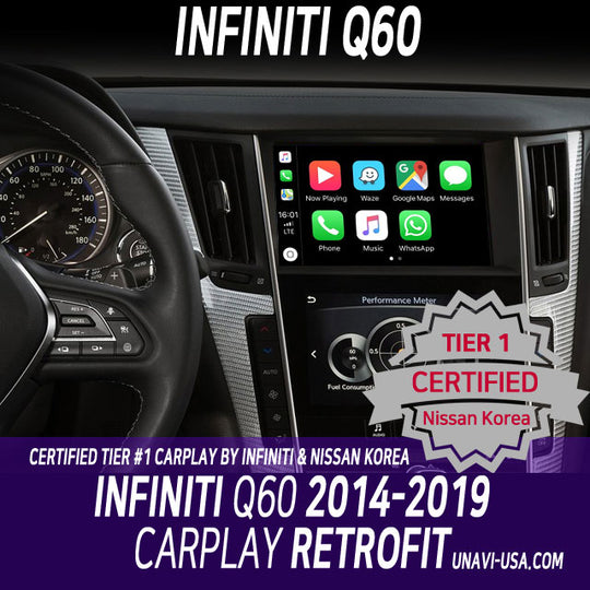 St.Patrick's Day Sale | Apple CarPlay for INFINITI Q60 2014-2019 | Wired & Wireless | CarPlay & Android Auto Upgrade Module Update