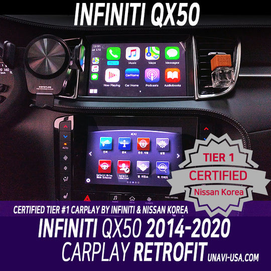 Presidents Day Sale : Apple CarPlay for INFINITI QX50 2014-2020 | Wired & Wireless | CarPlay & Android Auto Update Module