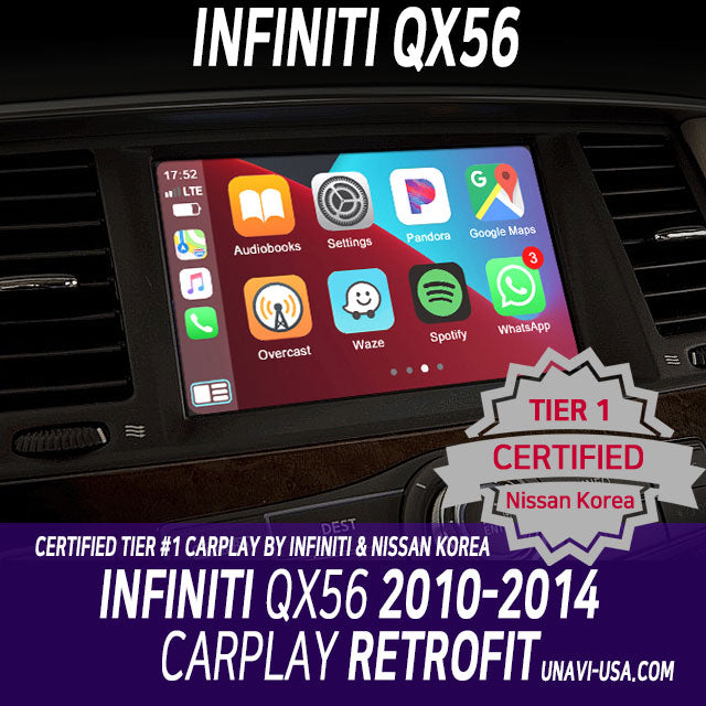 St.Patrick's Day Sale | Apple CarPlay for INFINITI QX56 2010-2014 | Wired & Wireless | CarPlay & Android Auto Update Module