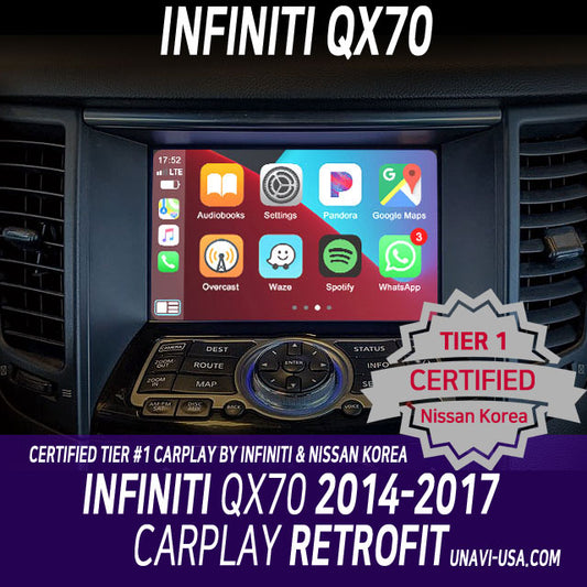Columbus Day Sale : Apple CarPlay for INFINITI QX70 2014-2017 | Wired & Wireless | CarPlay & Android Auto Update Module