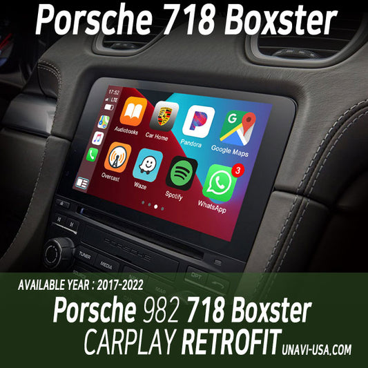 Indigenous Peoples' Day Sale : Apple CarPlay for Porsche 718 Boxster (982) 2017-2022 | Wireless & Wired | CarPlay & Android Auto module upgrade