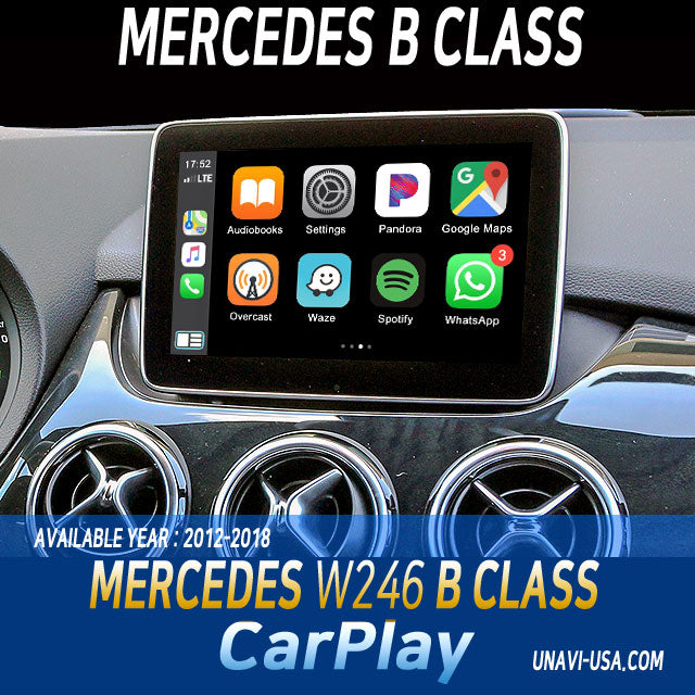 Columbus Day Sale : Apple CarPlay for 2012-2018 Mercedes Benz B Class | Wireless & Wired | CarPlay & Android Auto Upgrade Module / Adapter