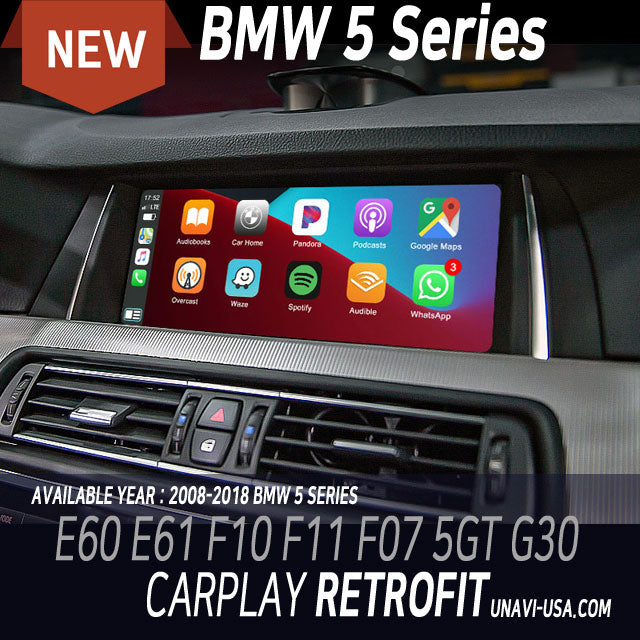Black Friday Sale : Apple CarPlay for 2008-2018 BMW 5 Series | Wireless & Wired | CarPlay & Android Auto Upgrade Module / Adapter