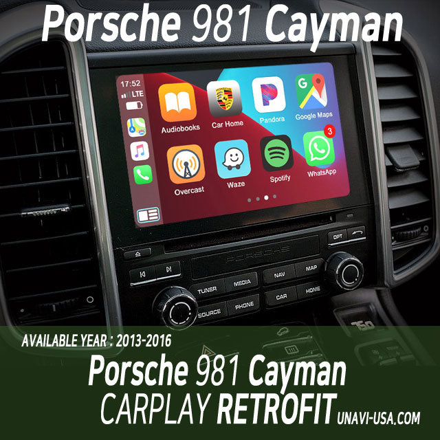 Presidents Day Sale : Apple CarPlay for Porsche Cayman (987/981) 2009-2016 | Wireless & Wired | CarPlay & Android Auto module upgrade