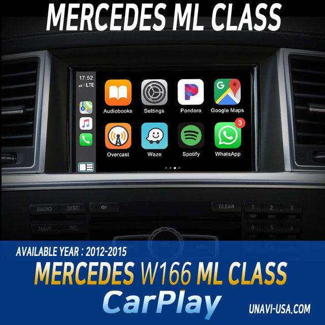 Memorial Day Sale | Apple CarPlay for 2012-2015 Mercedes Benz ML Class | Wireless & Wired | CarPlay & Android Auto Upgrade Module / Adapter
